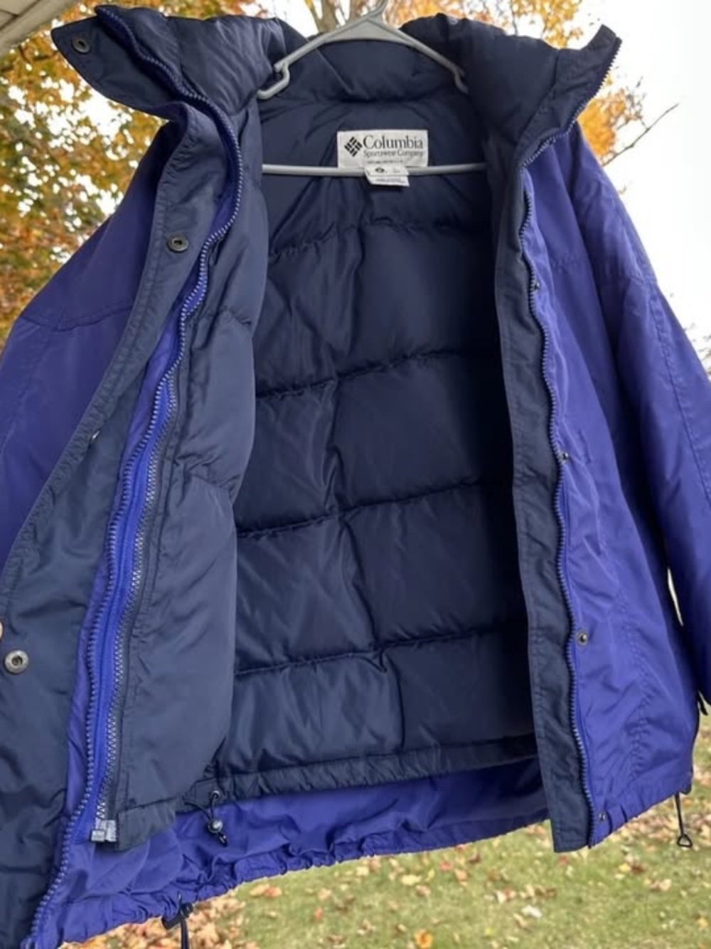 Vintage 1990s Columbia Goose Down womens M blue 3 in 1 winter ski coat puffer